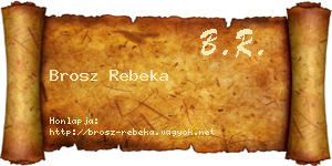 Brosz Rebeka névjegykártya